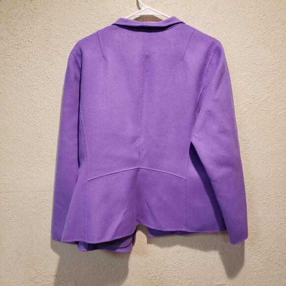 Talbots Jacket Womens XLp Purple Wool Cardigan Open Sweater Blazer Minimalist - Picture 6 of 9